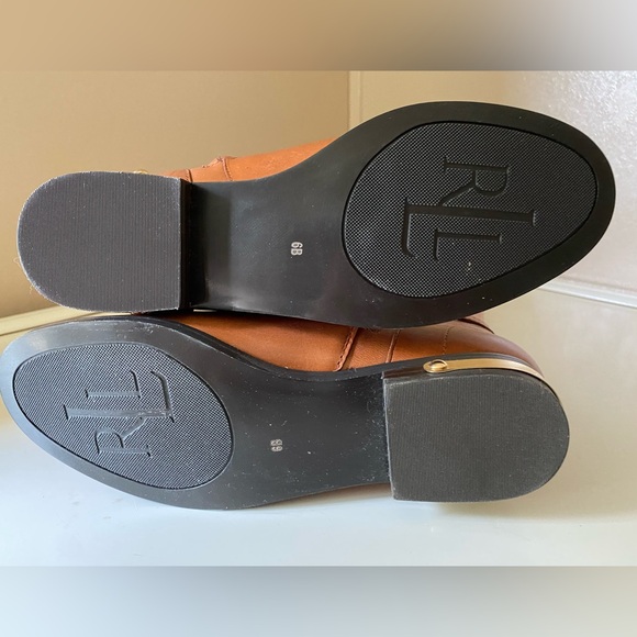 Ralph Lauren Jakayla Womens Burnished Leather Riding Boots Polo Tan Size 6 - Picture 5 of 15